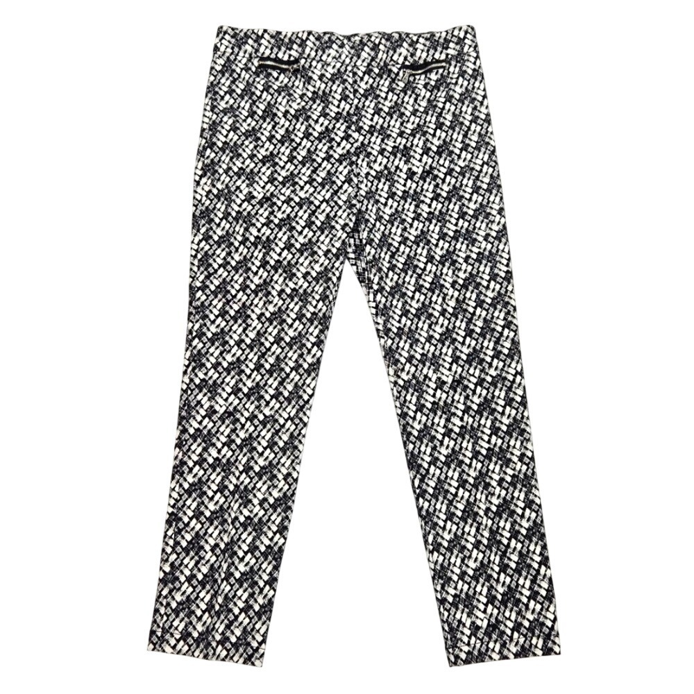 Emaline Berlin Black White Geometric Ankle Pants Womens Size‎ 14 NWT